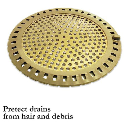 Huntonry Hair Drain Catcher, Shower Drain Hair Catcher, Shower Drain Strainer, Bathtub Drain Cover, Tub Drain Hair Catcher, Bathroom Sink Strainer, Bathroom Drain Protector, Flat, Round, Gold - color: Gold