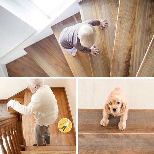 Stair Treads Non Slip, 15-Pack Pre-Cut Transparent Anti Slip Strips, Soft and Waterproof Tape for Floor, Bathtub, Bathroom, Safety for Elderly, Children, and Pets (Size : 10x81cm) - size: 10x81cm