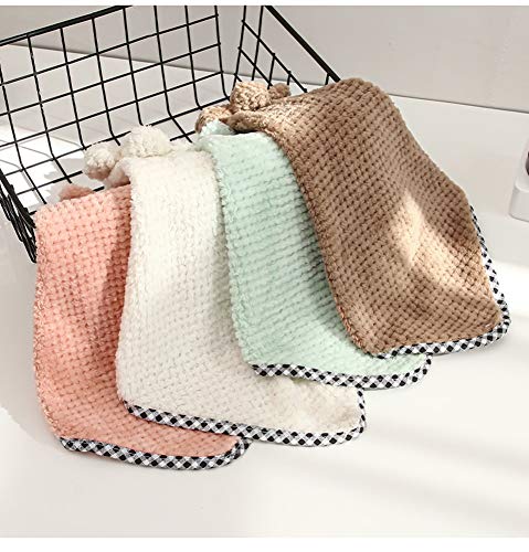 Ivymei 4Pack Microfiber Hand Towels, Kitchen Hand Towels with Loop,Bathroom Hanging,Quick Dry Absorbent Microfiber Cleaning Cloths - color: 4 Color