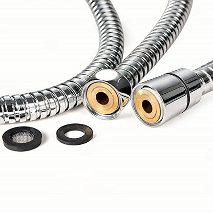 Purelux Shower Head Hose 118 Inches (3 Meters or approx. 10 Feet) Extra Long Handheld Showerhead Extension, Universal Replacement Made of Stainless Steel Polished Chrome - size: 118"