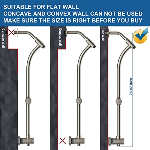 High Pressure Handheld/Rain 82-mode 3-way Shower Head Combo with 25.75" Adjustable Drill-free Stainless Steel Slide Bar, Pet & Tub Power Wash and Anti-clog Nozzles, with 5ft Hose - Brush Nickel - color: Brush Nickel