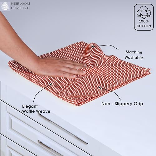 12 Pack Dual Tone Reversible Waffle Weave Dish Cloth, 12x12 Inch, 100% Cotton, Absorbent Dishcloth Set, Quick Drying, Durable for Cleaning, Wiping, Machine Washable, Rust - color: Rust