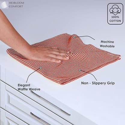 12 Pack Dual Tone Reversible Waffle Weave Dish Cloth, 12x12 Inch, 100% Cotton, Absorbent Dishcloth Set, Quick Drying, Durable for Cleaning, Wiping, Machine Washable, Rust - color: Rust