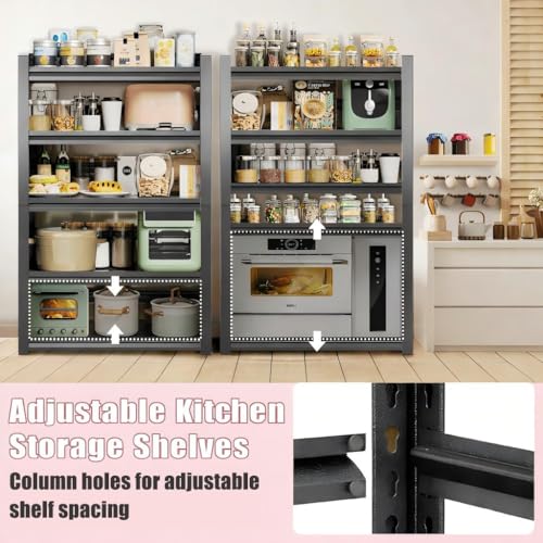 4-Tier Metal Bakers Rack, 39"W x18"D x 63"H Adjustable Kitchen Pantry Shelf | Freestanding Microwave Stand Organizes Cookware, Appliances, Snacks, Jars, Sturdy Closet Shelving Fits Pantry Essentials - size: 39"W*18"D*63"H-4 TIER