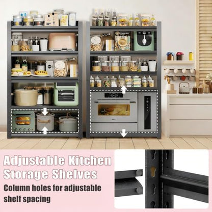 4-Tier Metal Bakers Rack, 39"W x18"D x 63"H Adjustable Kitchen Pantry Shelf | Freestanding Microwave Stand Organizes Cookware, Appliances, Snacks, Jars, Sturdy Closet Shelving Fits Pantry Essentials - size: 39"W*18"D*63"H-4 TIER