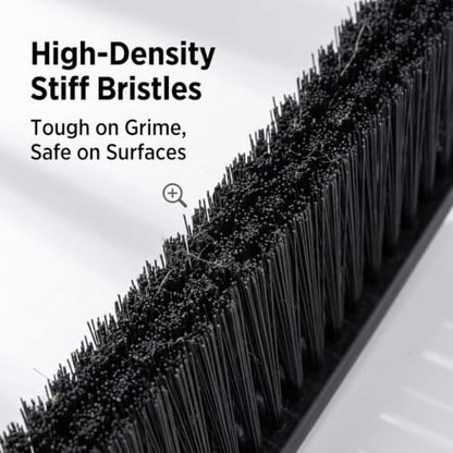 3 Pack Crevice Deep Cleaning Gap Brush | 20mm Long Hard Bristles & 25° Curved Slim Head,Non-Scratch for Tile, Stove, Car Vents & Narrow Gaps, with Hanging Hole