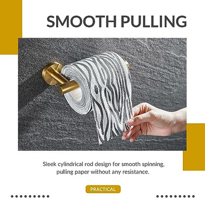 Toilet Paper Holder, Brushed Dark Gold, 304 Stainless Steel | Right-Side Open Design, One-Hand Roll Changes, Raised End Cap, Regular, Large & Mega Roll Fit, Guest Bathroom & Washroom Use - color: Brushed Dark Gold