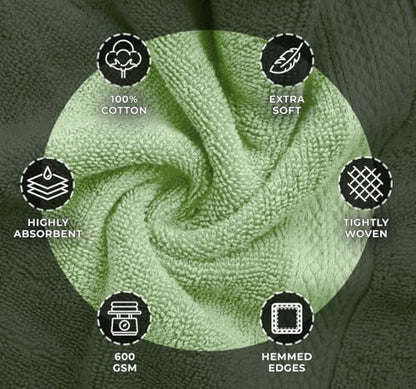 Avalon Towels Wash Cloths 12 Pack Sage Green 100% Cotton Washcloths 12x12 Face Towels, Wash Rags, Facial Towel, fingertip Towel for Bathroom, Sage Green Washcloth - color: Sage Green