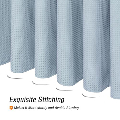 Small Stall Fog Blue Fabric Shower Curtain, 36 x 72 | Narrow Half Cloth-Textured Shower Curtain for Bathroom, Water Repellent, Machine Washable - color: Fog Blue, size: 36"W x 72"L (Pack of 1)
