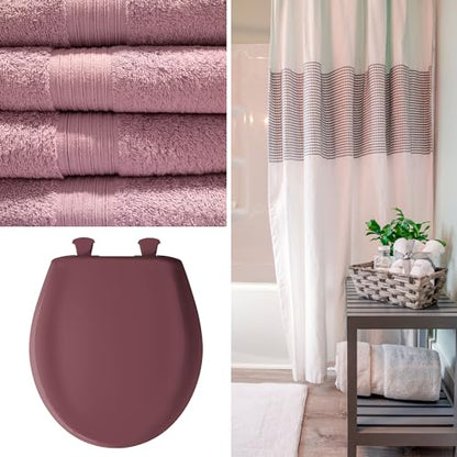 Bemis Classic Colors Slow Close Toilet Seat, Easy Clean Hinges and Durable Plastic Seat, Made in USA, Elongated, Raspberry - color: Raspberry, size: Elongated