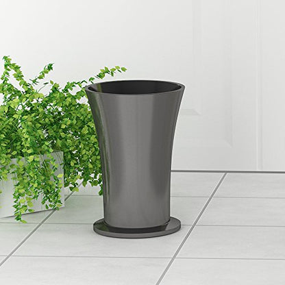 nu steel Midnight Metal Cup for Bathroom Vanity Countertops for Rinsing,Drinking, Storing Dental Accessories and Organizing Makeup Brushes,Eye Liners-Black Nickel