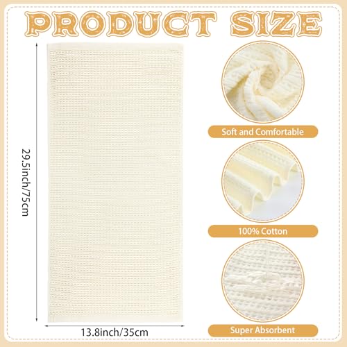 4 Pack Cream Hand Towels Waffle 100% Cotton 13x29 Inch | Soft Absorbent Bathroom Kitchen Use, Waffle Texture Quick Dry, Durable Cotton Washcloths Ideal for Guests Daily Needs - color: Cream