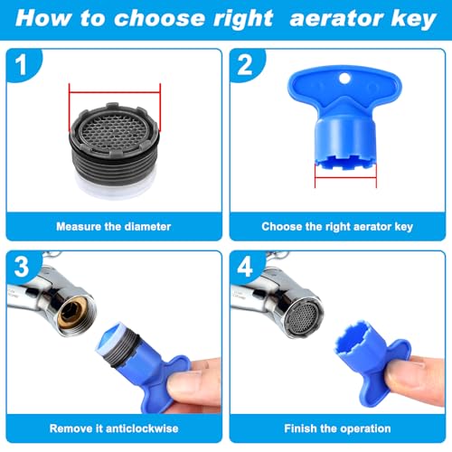 28 pcs Faucet Aerators with 5 Pcs Faucet Aerator Key Aerators Replacement Inserts for Sink M16.5 18.5 21.5 24 mm for Bathroom or Kitchen