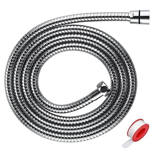 Extra Long Stainless Steel Shower Hose - Metal Kink-Free Handheld Shower Hose Extension with Brass Insert and Nut (79", Chrome) - color: Chrome
