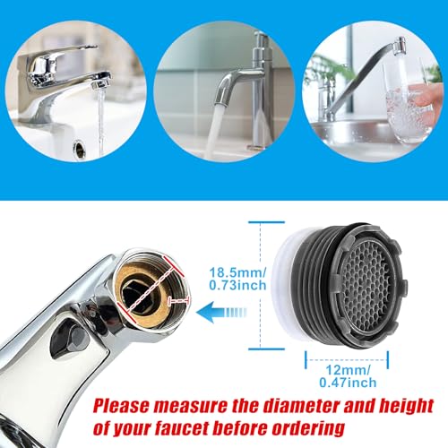 28 pcs Faucet Aerators with 5 Pcs Faucet Aerator Key Aerators Replacement Inserts for Sink M16.5 18.5 21.5 24 mm for Bathroom or Kitchen