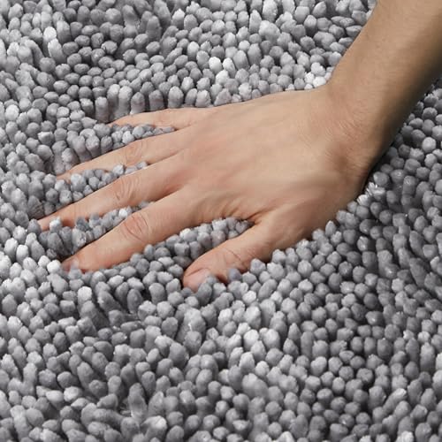 TOWN & COUNTRY BASICS Spa Step Noodle Solid Bathroom Toilet Lid Cover, Plush, Soft, and Absorbent, Machine Washable, Black, 18.5"x19.6" - color: Black