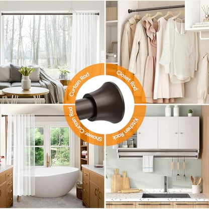 Bronze Shower Curtain Rod, Shower Tension Rod Adjustable 30 To 64 Inch,Shower Curtain Rods Spring Tension For Bathroom No Drilling No Rust - color: Brown, size: 30-64"