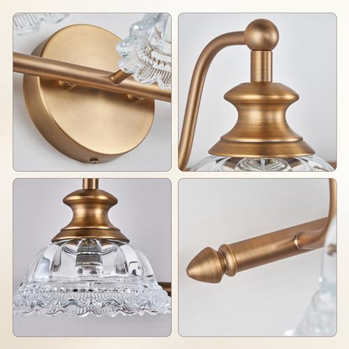 XIEDUN 37.4" Bathroom Light Fixtures 5 Lights Vanity Lighting Fixtures (Exclude G9 Bulb) Vanity Lights for Bathroom - color: Brass, size: 5 Light A