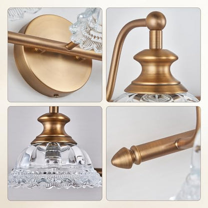 XIEDUN 37.4" Bathroom Light Fixtures 5 Lights Vanity Lighting Fixtures (Exclude G9 Bulb) Vanity Lights for Bathroom - color: Brass, size: 5 Light A