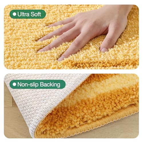 LUMI Cute Bathroom Rug, Absorbent Non Slip Bath Mat, 18.5"x39.5", Banana | Soft Plush Microfiber Runner Rug, Quick Dry, Washable Fruit Bath Mats for Shower Floor, Sink Bathtub, Bedroom, Kids Room - color: Fruit-banana