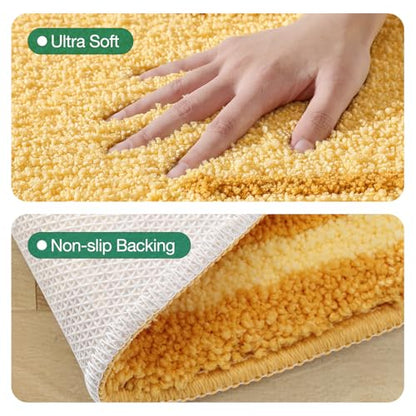 LUMI Cute Bathroom Rug, Absorbent Non Slip Bath Mat, 18.5"x39.5", Banana | Soft Plush Microfiber Runner Rug, Quick Dry, Washable Fruit Bath Mats for Shower Floor, Sink Bathtub, Bedroom, Kids Room - color: Fruit-banana