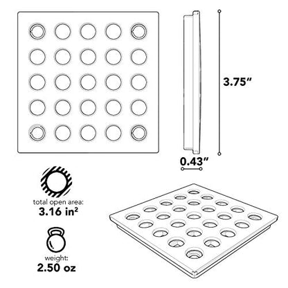 E4410 Square Shower Drain Grate, Satin Nickel