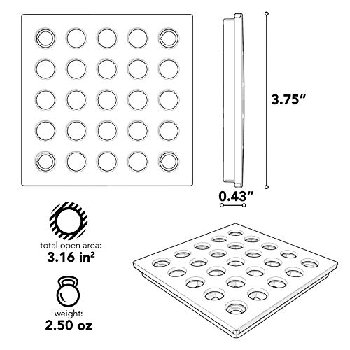 E4404 Square Shower Drain Grate, Brushed Nickel