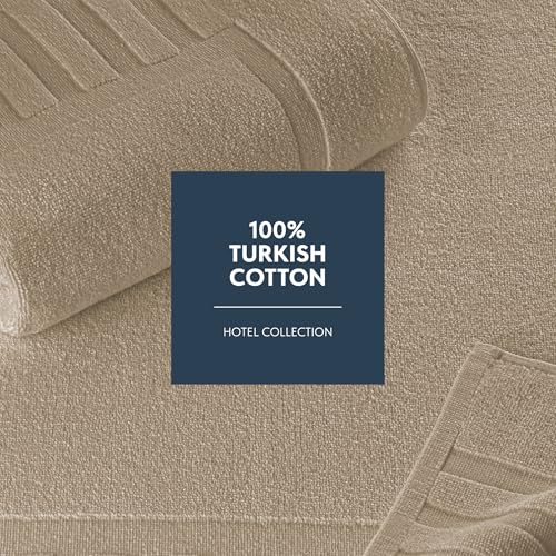 White Classic Luxury Bath Mat Floor Towel Set - Absorbent Cotton Hotel Spa Shower/Bathtub Mats [Not a Bathroom Rug] 22"x34" | 2 Pack | Taupe - color: 09: Taupe