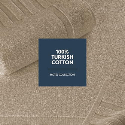 White Classic Luxury Bath Mat Floor Towel Set - Absorbent Cotton Hotel Spa Shower/Bathtub Mats [Not a Bathroom Rug] 22"x34" | 2 Pack | Taupe - color: 09: Taupe