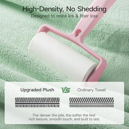 REDKISS Pack of 6 Towel Set - 2 Extra Large Bath, 2 Hand, 2 Washcloths, Ultra Soft & Highly Absorbent, Quicker to Dry, Green Towels for Bathroom, Spa, Hotel, Gym - color: Green