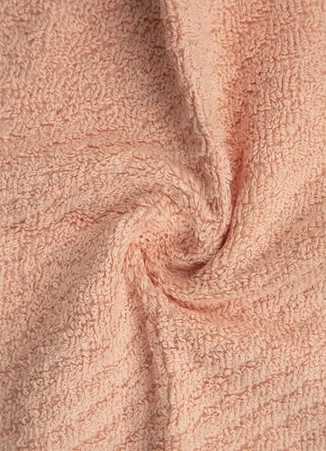 PH Pleasant Home Diagonal Wash Cloths Set - 12 Pack (12” x 12”) – 509 GSM - 100% Ring Spun Cotton Wash Cloth - Super Soft and Highly Absorbent Face Towels (Blush,White & Tan) - color: Blush, White & Tan, style: Diagonal