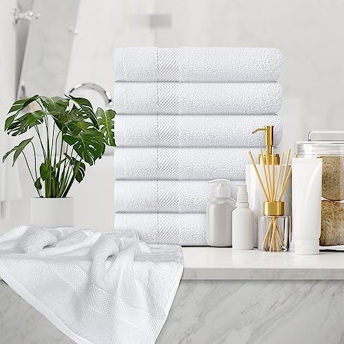 White Classic 2 Luxury White Bath Sheet Towels 35 x 70, 6 Hand Towels 16 x 30 and 12 Washcloths 13 x 13 | Cotton, Highly Absorbent and Quick Dry for Hotels, Spa and Bathroom