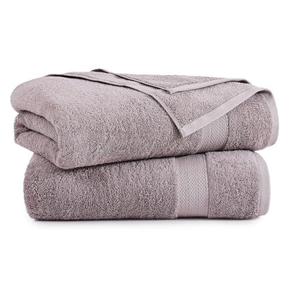 LANE LINEN Bath Sheets Quick Dry 100% Cotton 2 Pack Oversized - Platinum | Hotel Bath Sheets - Oversized & Roomy, Lightweight & Breathable, Fade-Resistant Color, Classic Terry Weave, Densely Woven - color: 05: Platinum, size: 2 Piece Bath Sheets