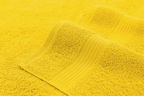 American Veteran Towel, 100% Cotton Turkish 6 Piece Towel Set, Luxury Towels Set of 6 for Bathroom Essentials, 2 Bath Towels 2 Hand Towels 2 Washcloths, Yellow - color: Yellow, size: XL 6PC