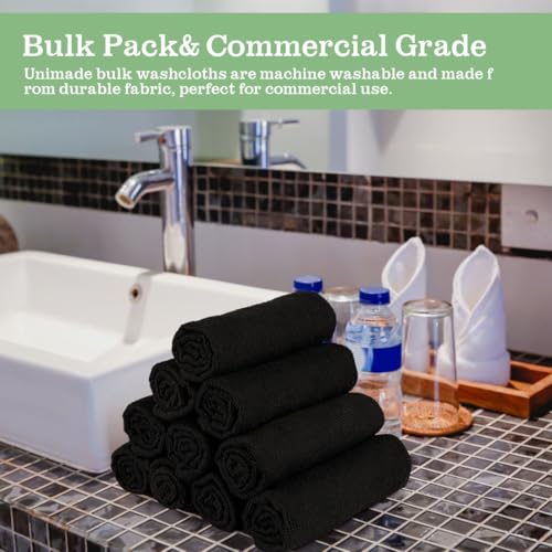 Washcloths 10 Pack Face Towels (12" x 12"), Highly Soft Wash Cloths | Hand Towels, Fast Drying Multi-Purpose Microfiber Cleansing Cloths for Bathroom, Hotel, Spa, and Salon Black - color: Black, size: 10Pack