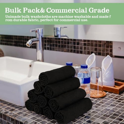 Washcloths 10 Pack Face Towels (12" x 12"), Highly Soft Wash Cloths | Hand Towels, Fast Drying Multi-Purpose Microfiber Cleansing Cloths for Bathroom, Hotel, Spa, and Salon Black - color: Black, size: 10Pack