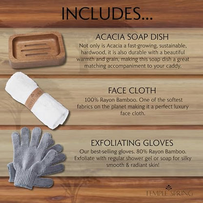 Acacia Wood Bathtub Tray Caddy for Tub — Expandable Bath Tray with Solid Book Stand Wine Holder and Non-Slip Pads — Includes Soap Dish and Spa Accessories — Luxury Hardwood Bath Gift Set - color: Acacia Wood