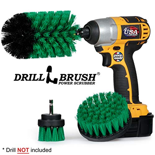 Drill Brush Power Scrubber by Useful Products - Drillbrush Oven Cleaner Brush Set - Kitchen Cleaning Brush Drill Brush Set - Kitchen Accessories - Drill Brush Attachment Countertop Scrubber Brush Set - color: Green