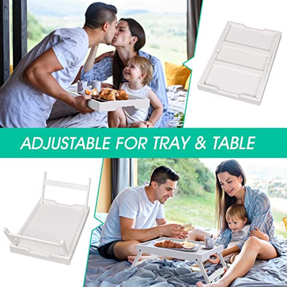 Artmeer FSC 100% Bamboo Bed Trays, Medium, 2-Pack, White | Two FSC 100% bamboo bed trays with folding legs and handles for meals, reading, laptops and serving in bed. - color: White, size: Medium (Pack of 2)