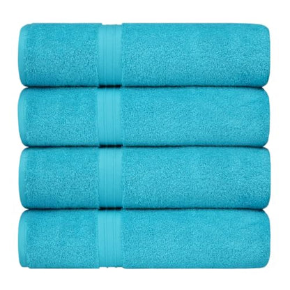Plush Bath Towels - 100% Cotton & Luxury - Large (28" x 56"), Absorbent - Versatile, Perfect as Hotel Towels, Spa Towel - Turquoise - color: Turqoise