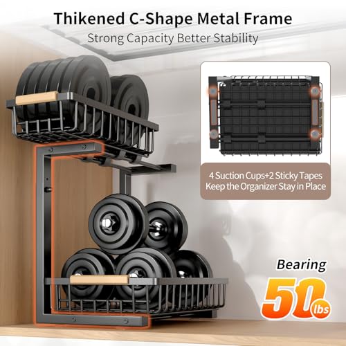 Under Sink Organizer, Under Sink Organizers and Storage, 2-Tier Pull Out Under Cabinet Organizer Storage Shelf, Metal Frame, Height Adjustable Rack for Bathroom Kitchen Pantry - style: Black, 1-Pack
