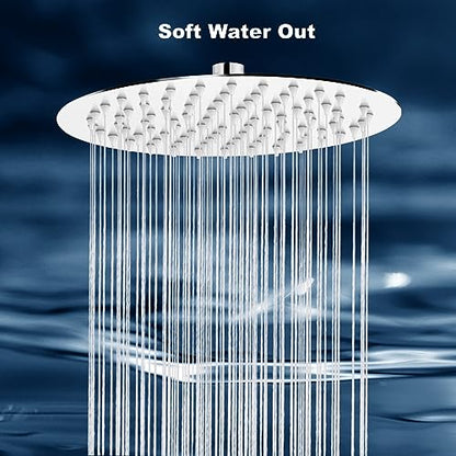 Midanya Round Rain Shower Head,High Pressure,Polish Chrome 6 Inch | 360°Swivel,Ceiling or Wall Mount,Waterfall Full Body Coverage,Bathroom Remodel,Stainless Steel Large Rainfall Shower Head - color: Chrome, size: 6 Inch