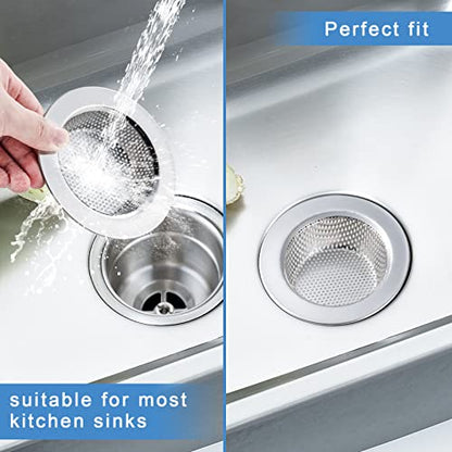 Honmein 3 Pcs Sink Strainer for Most Kitchen Sink Drain Basket, Upgraded Double-Layer Safe Design Kitchen Sink Strainer (Outer Diameter 4.5 Inch) | Upgraded Double-Layer Safe Kitchen Sink Strainer, No Finger Cuts, 4.5 Inch Outer Diameter, Fits Most Sinks
