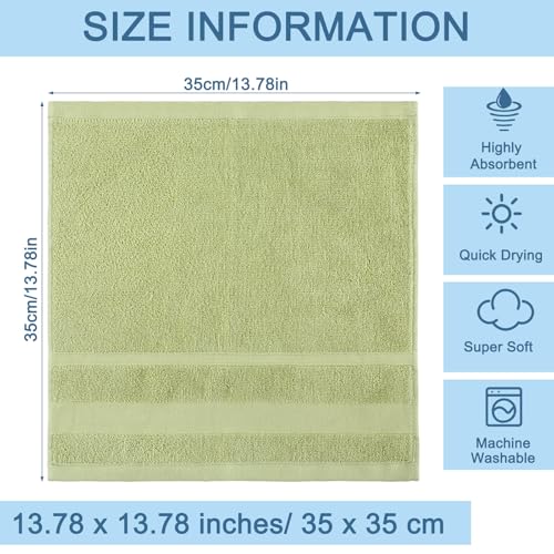 21 Pack Washcloths for Face 14" x 14" Absorbent and Soft Hand Towels Bulk Set 100% Cotton Ring Spun Hand Towels for Bathroom Gym Wash Cloths(Multicolor)