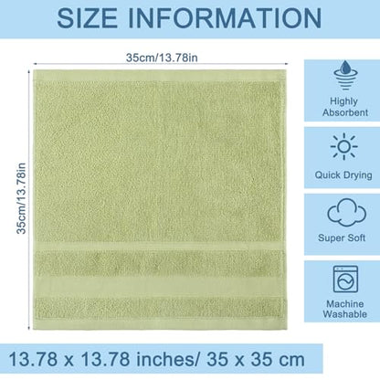 21 Pack Washcloths for Face 14" x 14" Absorbent and Soft Hand Towels Bulk Set 100% Cotton Ring Spun Hand Towels for Bathroom Gym Wash Cloths(Multicolor)