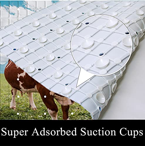 Rustic Bathtub Mat Non Slip for Kids Bath Tub Shower Mat Non-Slip Farmhouse Cute Cow Bath Mat for Tub Bathtub Mats with Suction Cups and Drain Holes Bathroom Soft Showermat 15"x27",Cute Cow - color: Cute Cow