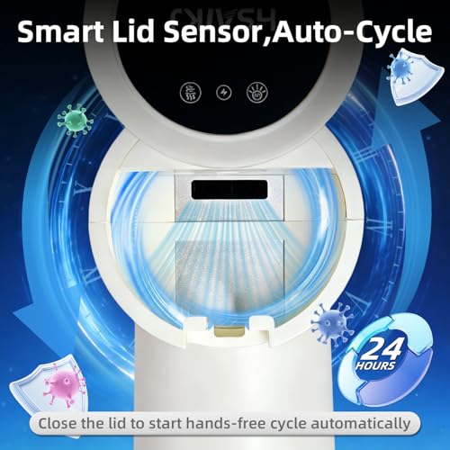 Wall Mounted Toothbrush Holder with Automatic Care Cycle, Heated Air Drying, UV Light Care, Magnetic Cup & Toothpaste Storage (White) - color: White