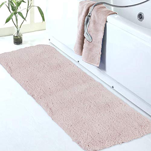 Walensee Large Bathroom Rug (24 x 72, Dusty Pink) Extra Soft and Absorbent Shaggy Bath Mat Machine Washable Microfiber Non Slip Luxury Floor Mat - color: Dusty Pink, size: 24" x 72"