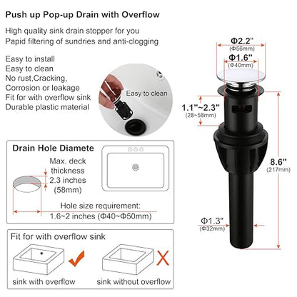 Bathroom Sink Faucet, 4 Inch Single Hole or 3 Hole Centerset Vanity Faucet, 2-Handle Handle Single Hole Bahroom Sink Faucet, Pop Up Drain Oil Rubbed Bronze Finish DF-1265CCH-ORB - color: Polished Chrome