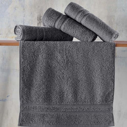 Hawmam Linen Cool Grey Hand Towels 4-Pack - 16x29 Turkish Cotton Premium Quality Soft - Small Towels for Bathroom - color: Cool Grey, size: 16 in x 29 in Hand Towel 4 Pack